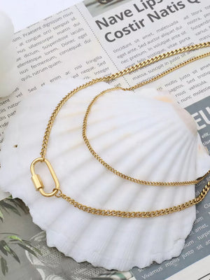 18K Gold-Plated,Stainless Steel Care instructions: Avoid wearing during exercise necklace in Gold with not applicable