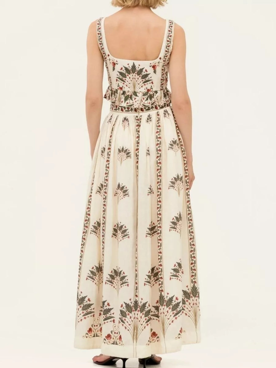 Cream two-piece set with maxi and pullover