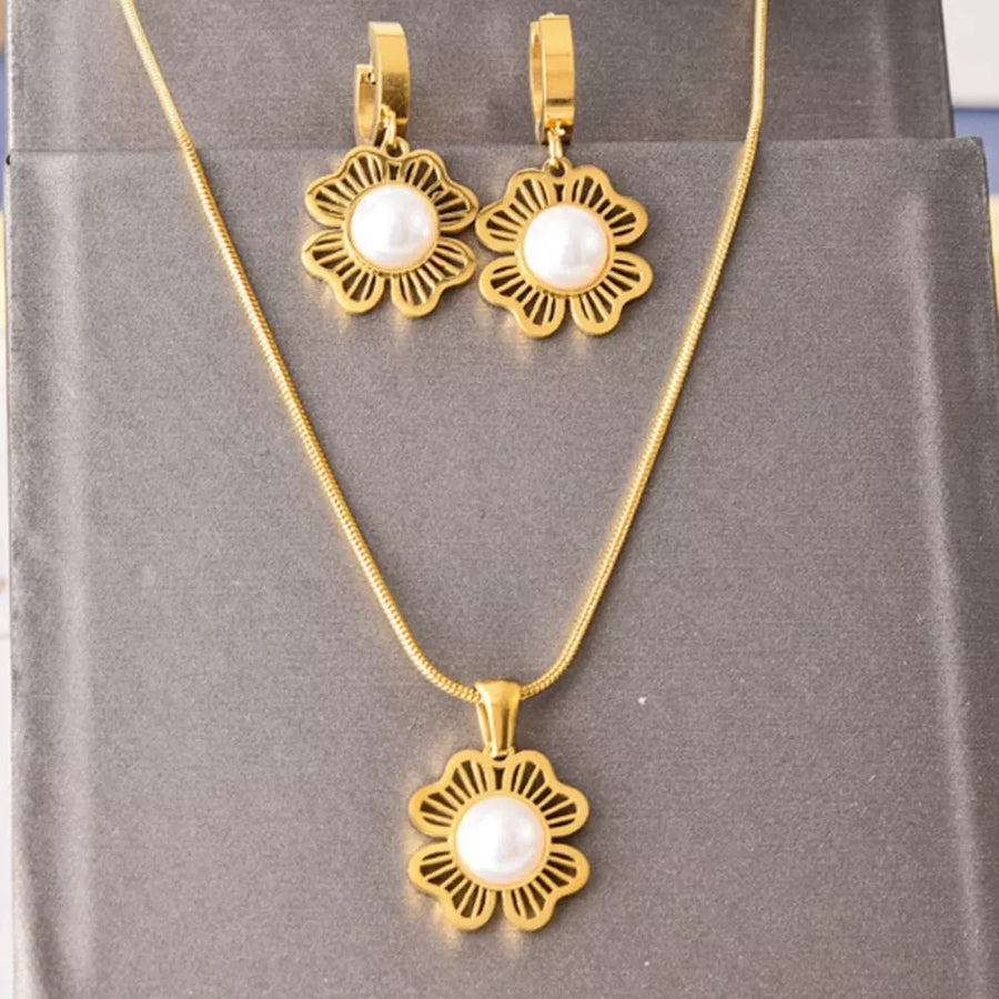 gold Jewelry Set with adjustable and clasp