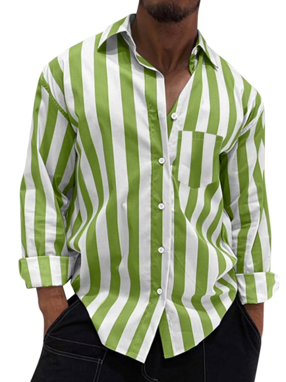 Deep Teal Men's Button Up Long Sleeve Shirt