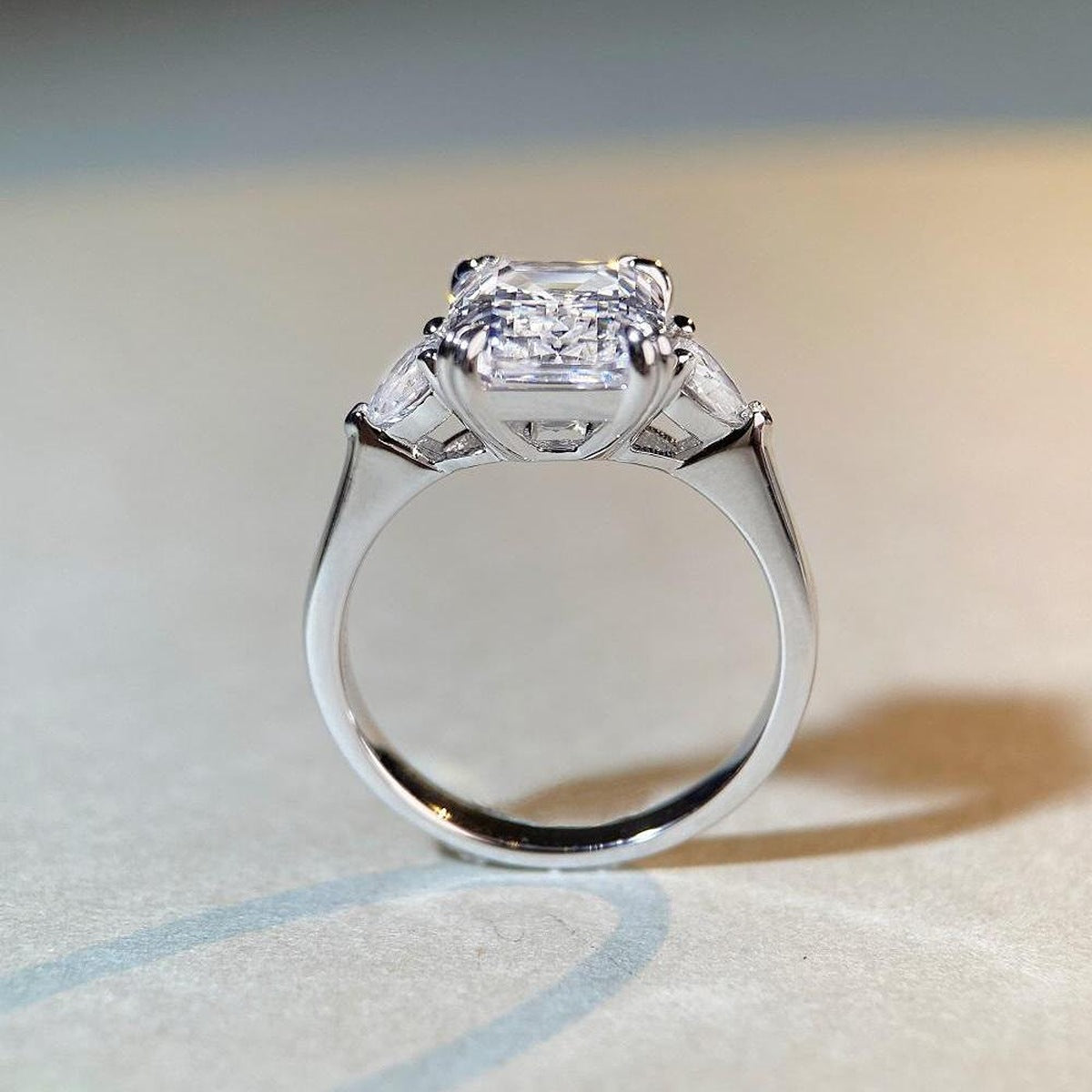 clear ring featuring zircon stones and geometric