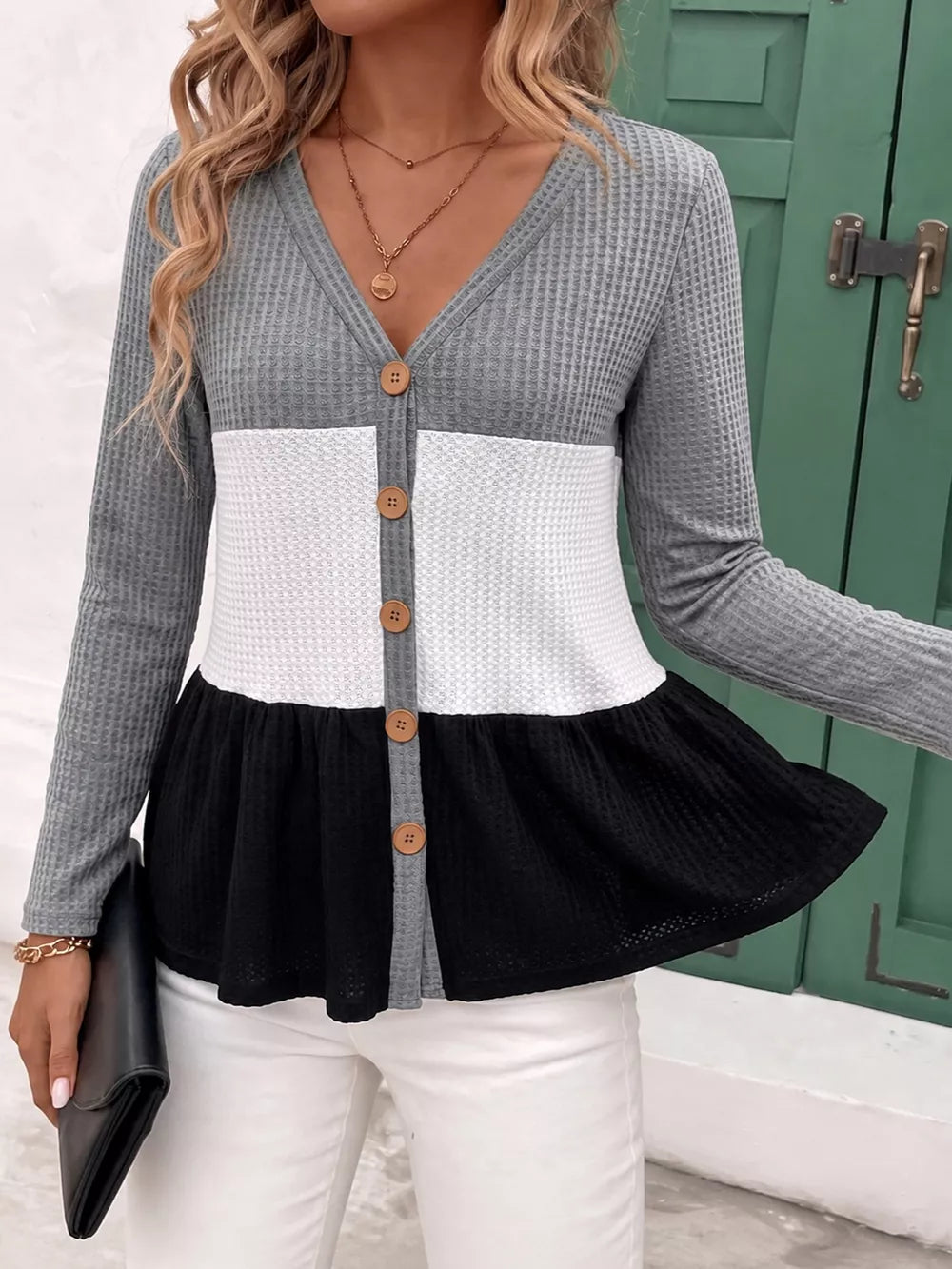 100% polyester Care instructions: Machine wash cold cardigan in black with regular silhouette