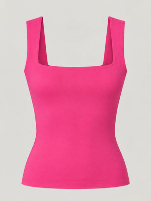 black tank top with stretch and sleeveless