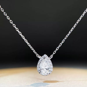 925 sterling silver,Moissanite Care instructions: Avoid wearing during exercise, necklace in clear with slim silhouette