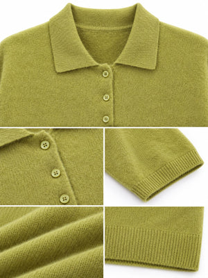 Gray polo shirt with hip-length and half-button