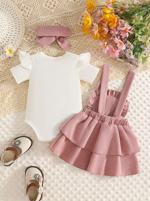 white overall dress featuring ribbed and floral