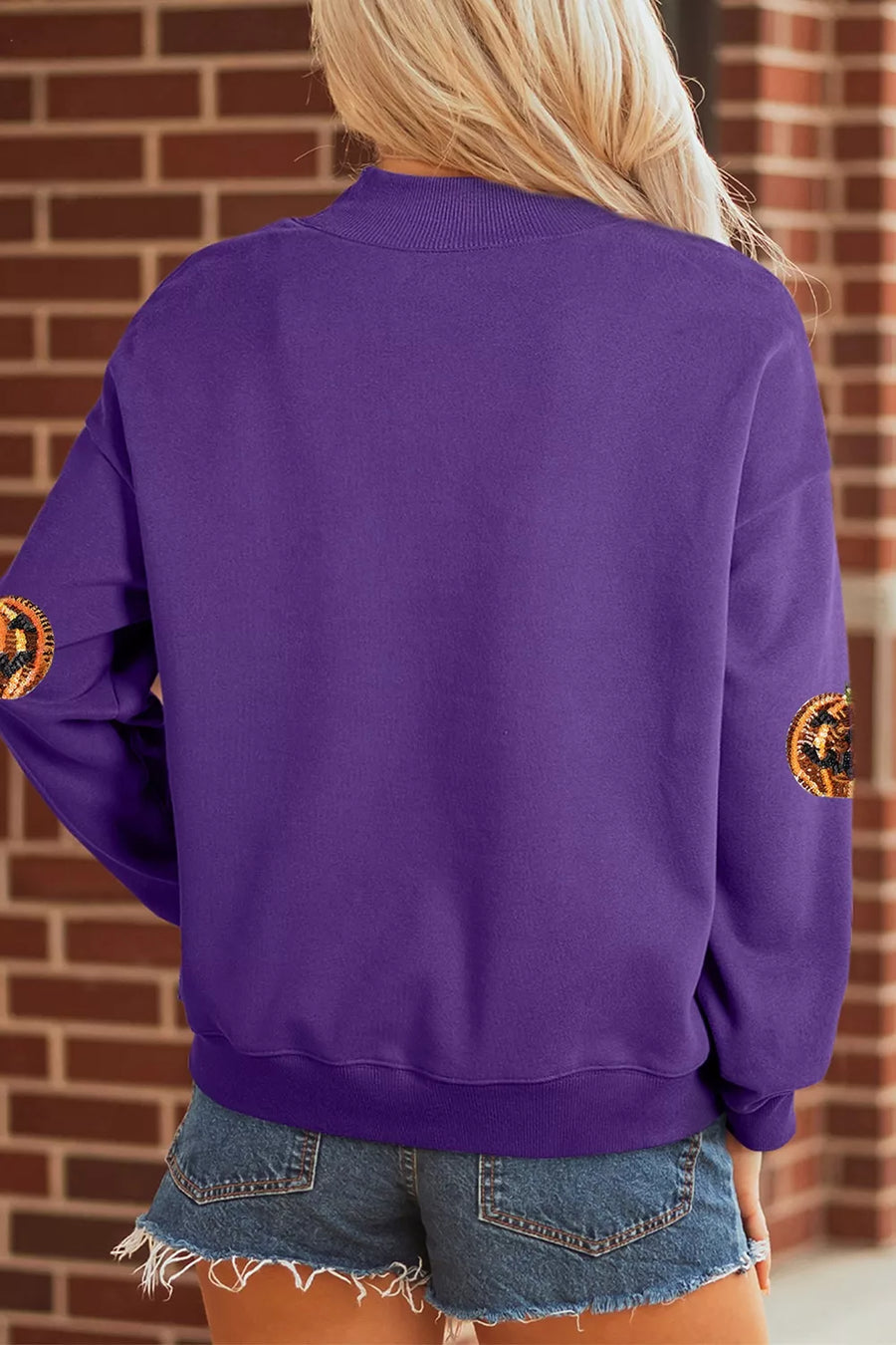 Violet sweatshirt with hip-length and pullover