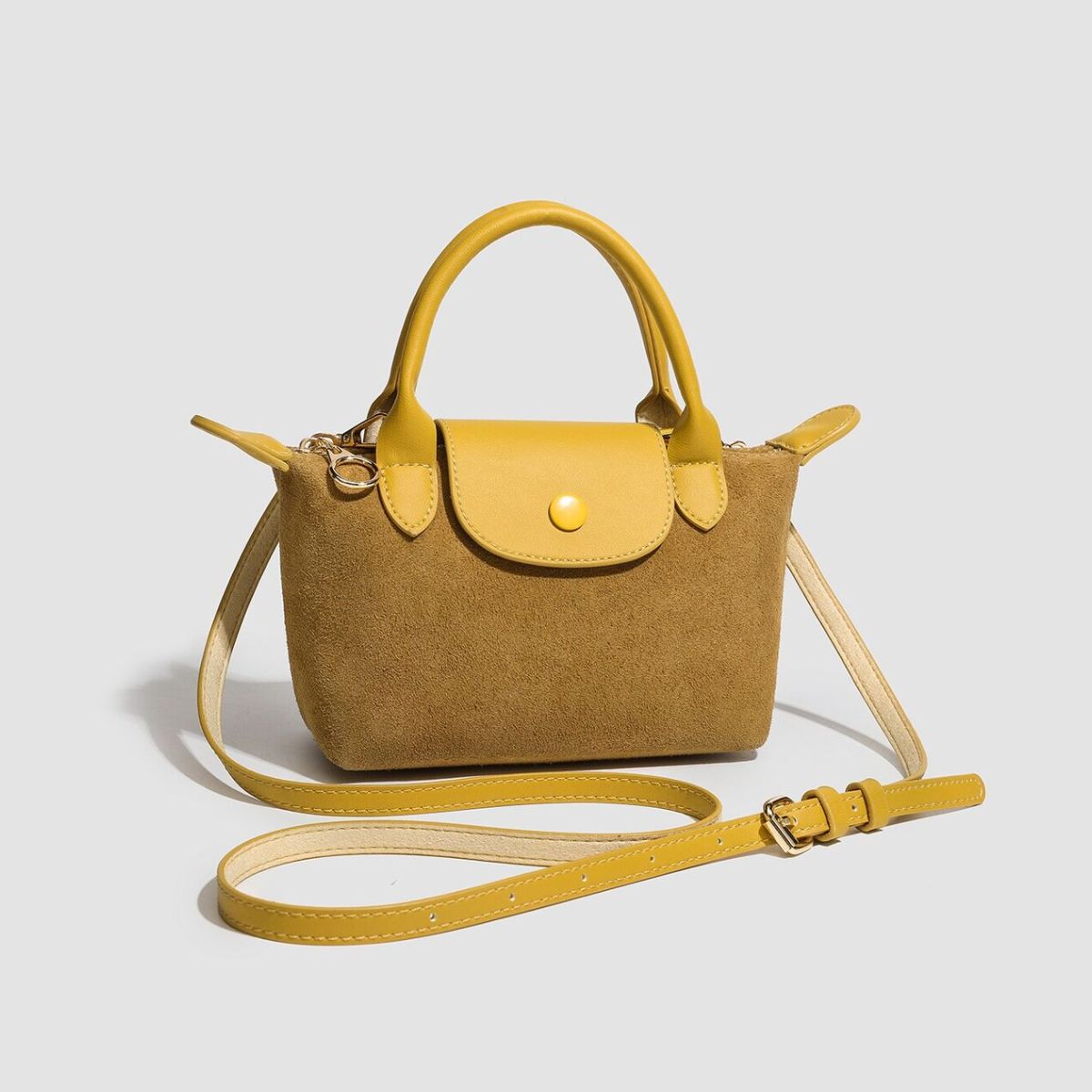 Suede Imported Size &amp crossbody bag in slate gray with structured silhouette