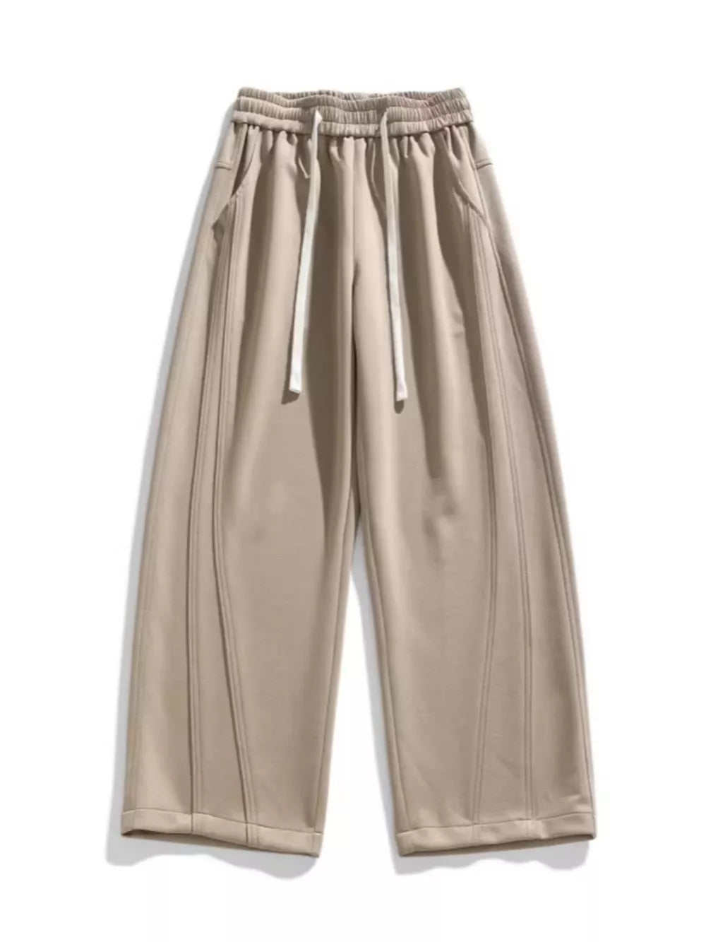 Navy Blue Men's Plus Size Loose Fit Wide Leg Casual Pants