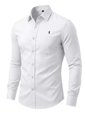 Gray Men's Slim Fit Button Up Shirt Plus Size