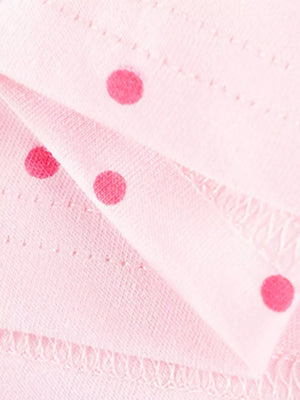 t-shirt dress in Blush Pink with polka dot and ruffled hem