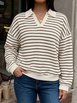 cream pullover sweater with hip-length and pullover