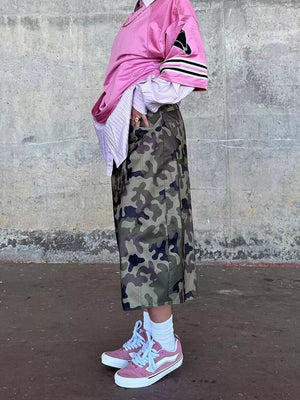 Camouflage Wide-leg Cropped Pants option 6