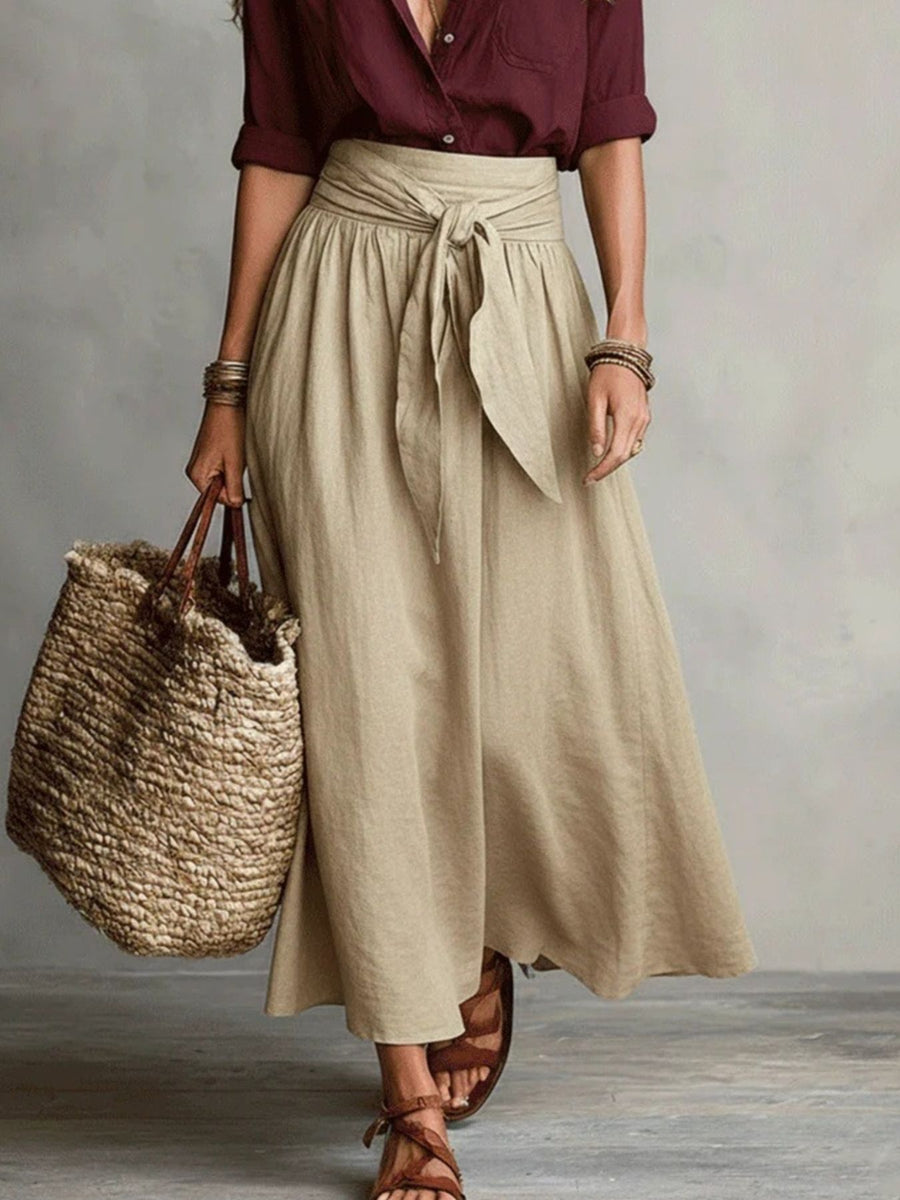 Full Size Button-Down Shirt And Skirt Set Plus Size in Burgundy with collared