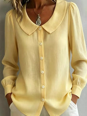 button-down shirt in Black with buttoned and hip-length