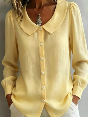 button-down shirt in Black with buttoned and hip-length