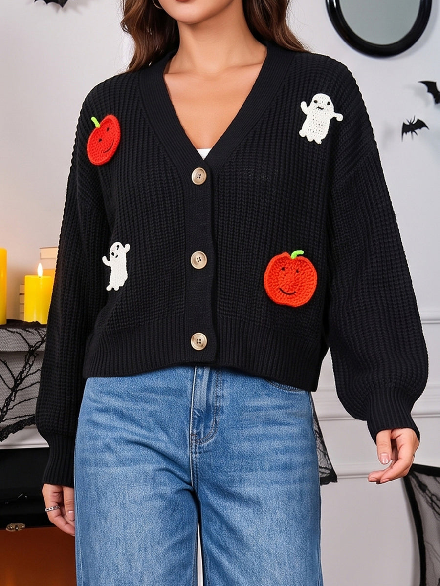 100% polyester Care instructions: Machine wash cold cardigan in Black with relaxed silhouette