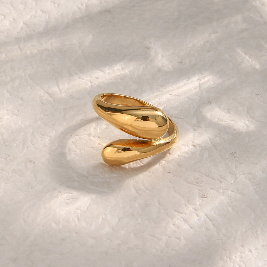 Gold with ring with 18K gold-plated 8