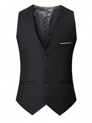 White Men's Plus Size Classic Fit Button Up Vest