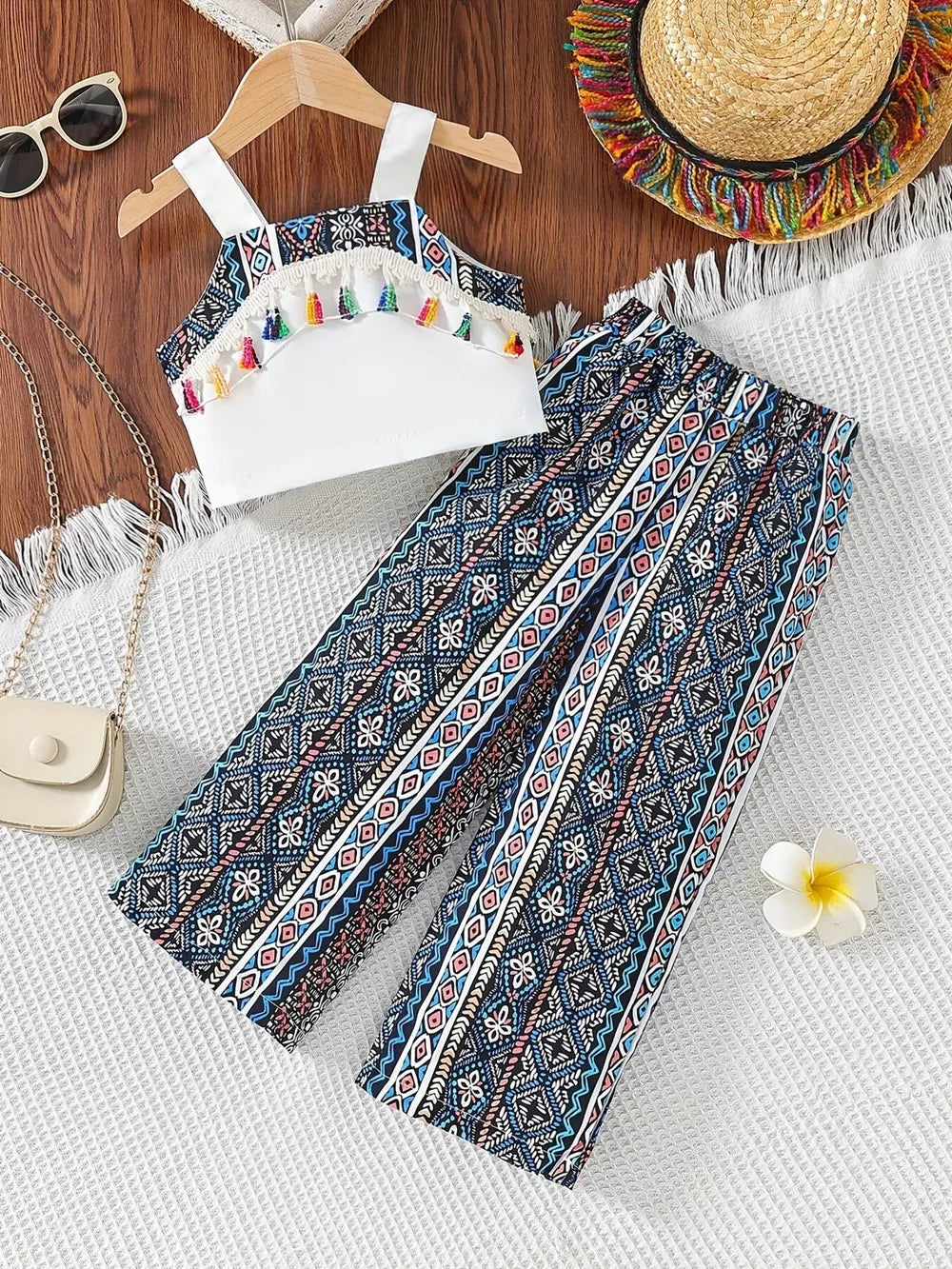 Children's Tassel Tank And Pants Set