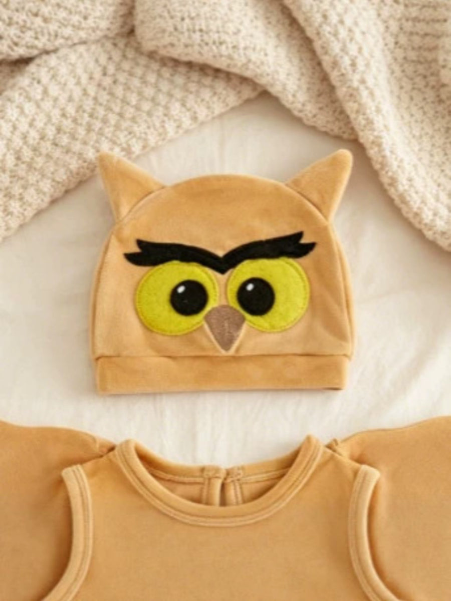 artsy costume set in brown with round neck