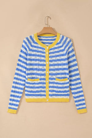 Button-down V-neck Knit Long-sleeve Top option 7