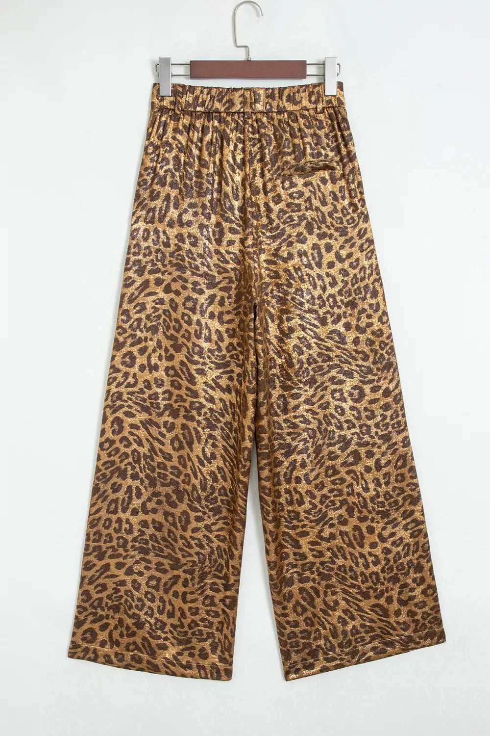 golden brown wide-leg pants with high-waisted and N/A