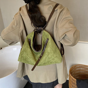 Contrast Straps Shoulder Bag in dark brown with adjustable straps