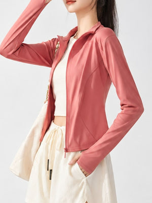 Polyester &amp windbreaker in Ivory with slim silhouette