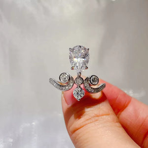 1.2 Carat Pear-cut Moissanite Sterling Silver Ring option 4