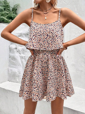 Printed Spaghetti Strap Romper option 4
