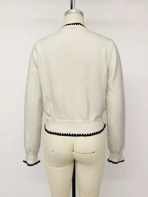 Beige regular cardigan with v-neck