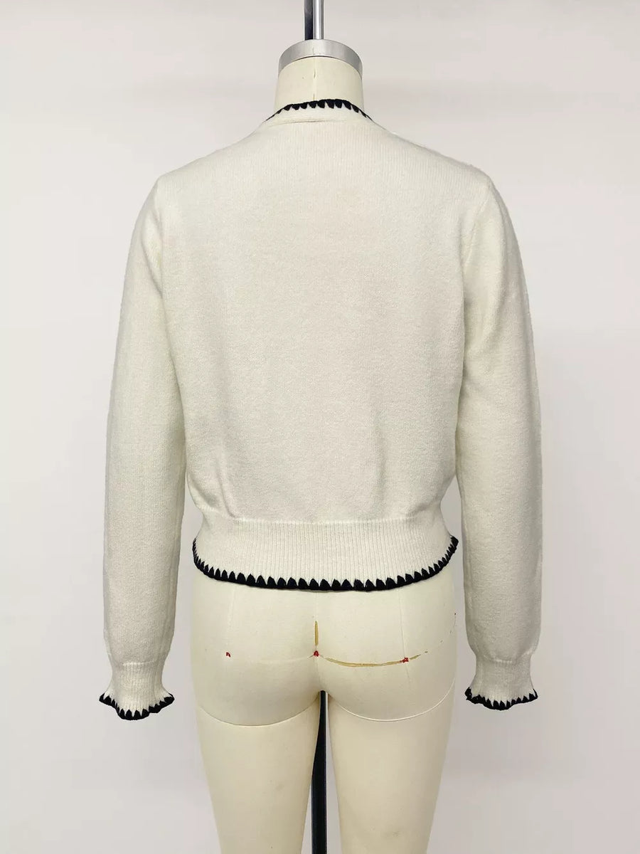Beige regular cardigan with v-neck