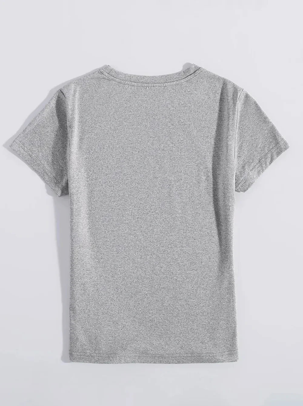 Women's dark gray heathered crew neck t-shirt with short sleeves.