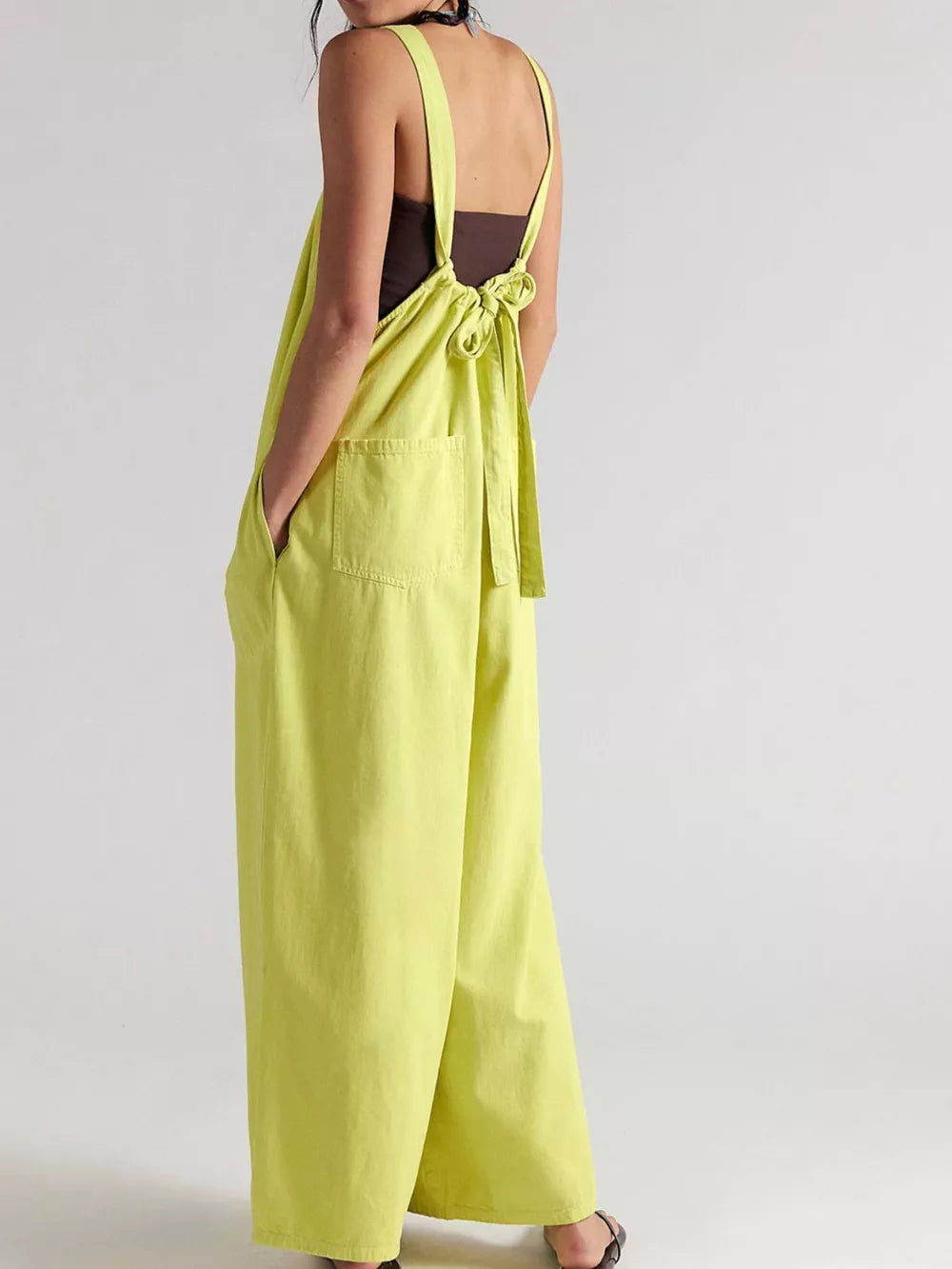 Dark Brown loose jumpsuit with round neck