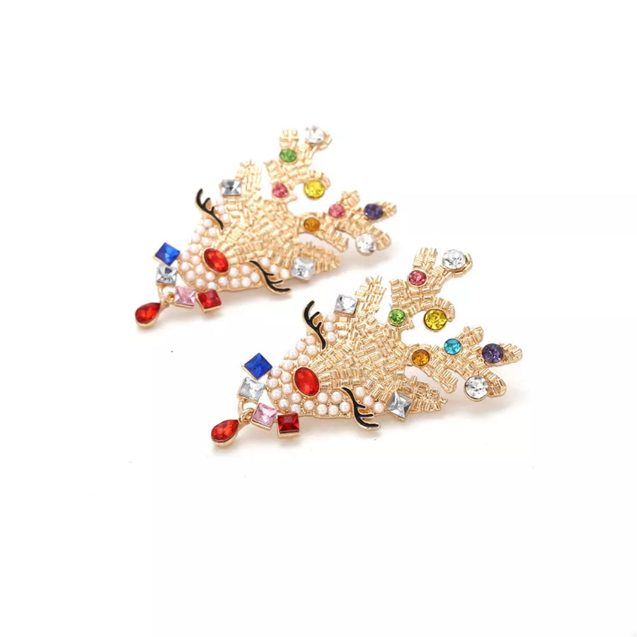 Synthetic Pearl, 18K Gold-Plated, Zinc alloy, Rhinestone Care instructions: Avoi earrings in white with drop silhouette