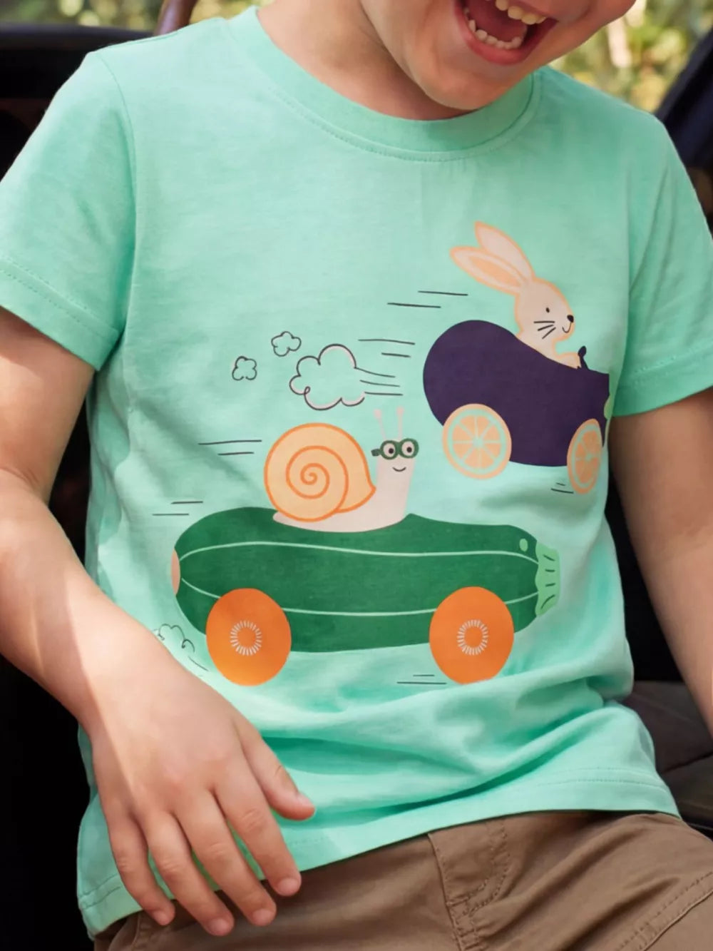 Children's Snail And Bunny Race Graphic T-shirt