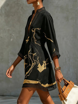 Polyester 95%, Spandex &amp mini dress in golden yellow with relaxed silhouette
