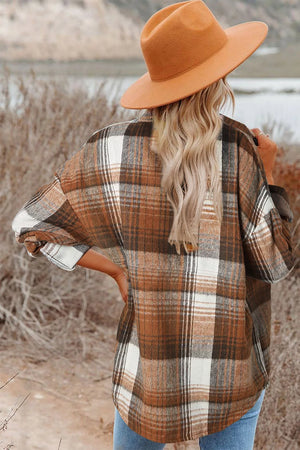 Plaid Button Up Shacket option 5