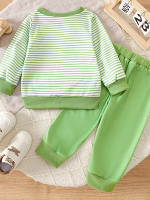 Children's Golf Cart Striped Top And Pants Set option 7