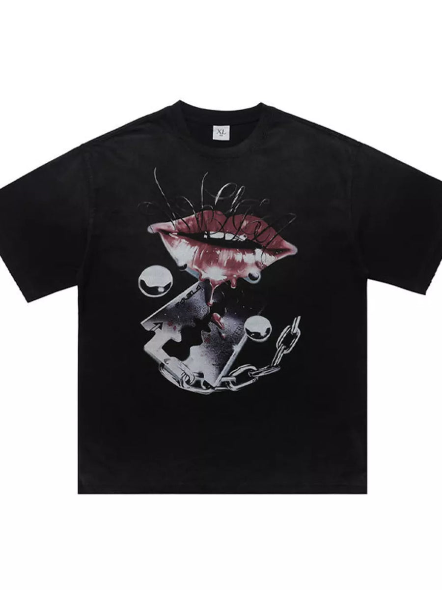 Black Men's Graphic Short Sleeve T-shirt
