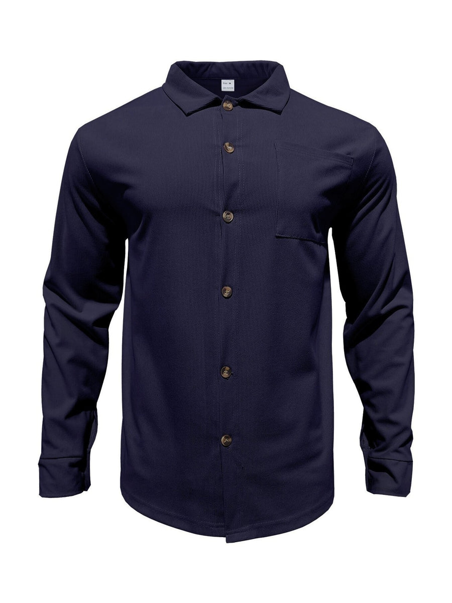 White Men's Full Size Button Up Long Sleeve Shirt And Pants Set