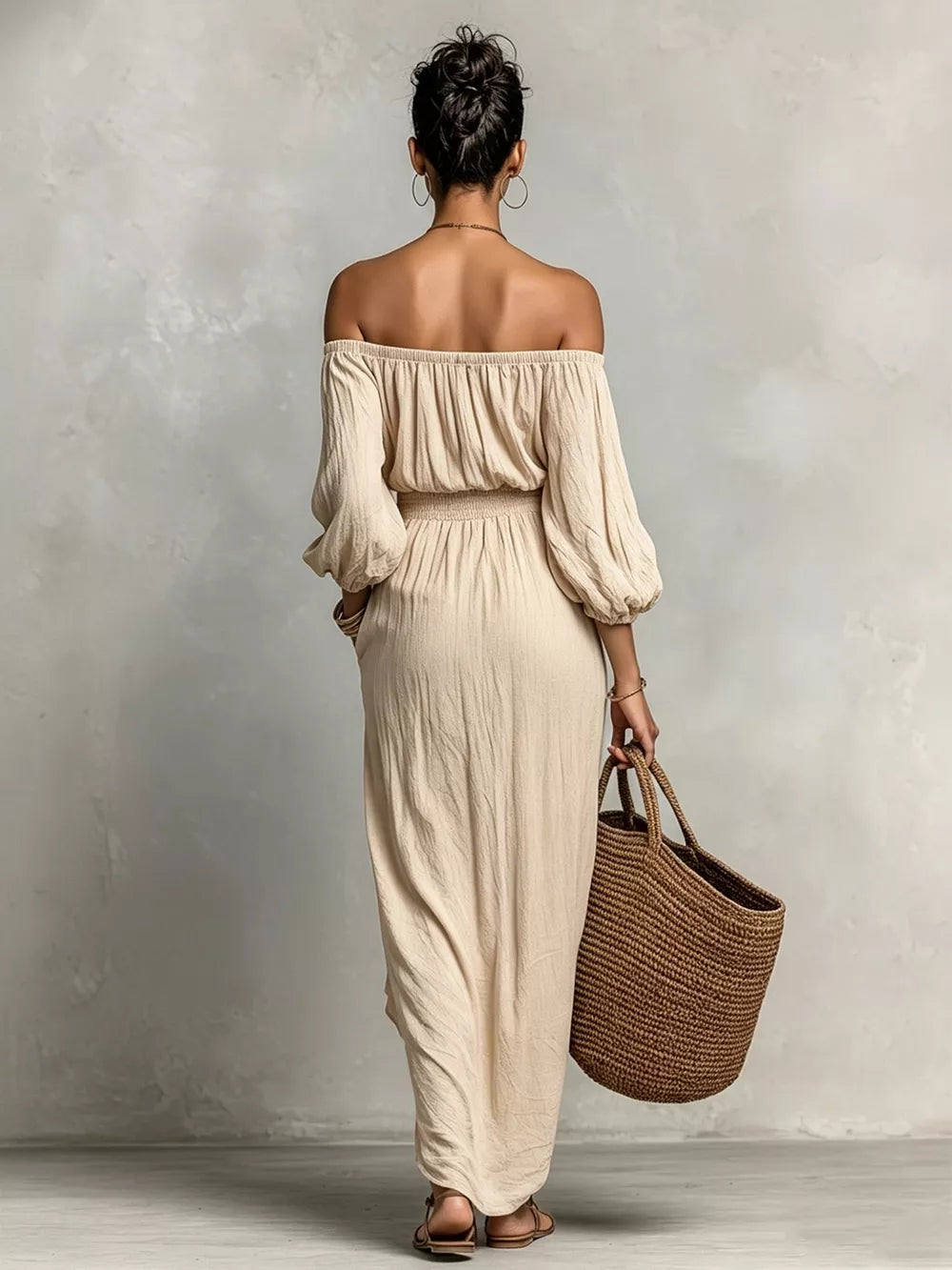 95% polyester, 5% elastane Care instructions: Machine wash cold maxi dress in White with relaxed silhouette