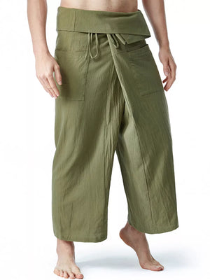 Black Men's Loose Fit Sweatpants With Tie Waist