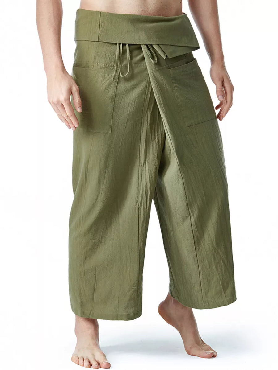 Black Men's Loose Fit Sweatpants With Tie Waist