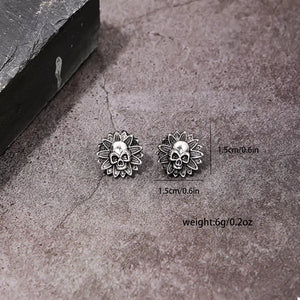 ACCESSORIES featuring skull-sunflower motif in Black with Alloy, Silver-plated Care instructions: Avoid wearing during