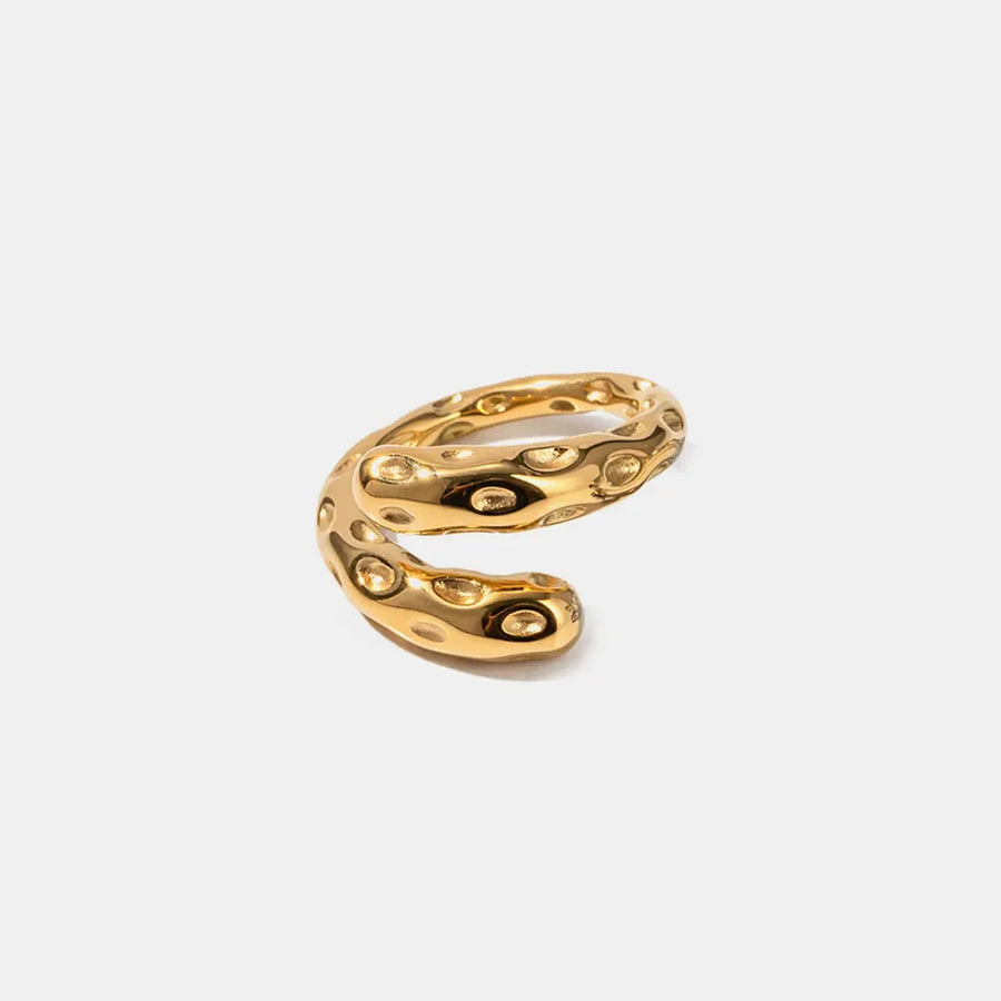 Gold bubble ring with textured surface and 18K gold plating