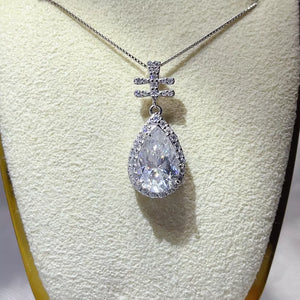 1 Carat Sterling Silver Teardrop Moissanite Necklace option 3