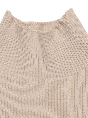 Ribbed Mock Neck Flare Sleeve Sweater Dress option 7