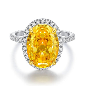 Halo 925 Sterling Silver Zircon Round Ring in silver with halo setting